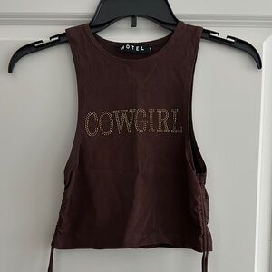Motel Rocks Brown Cowgirl Tank Top